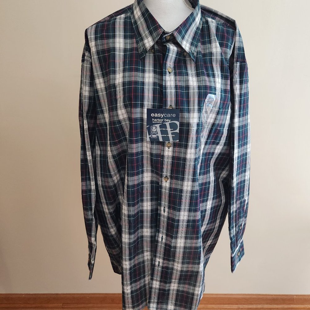 Harbor Bay NWT Plaid Button-down shirt, Size 2XL